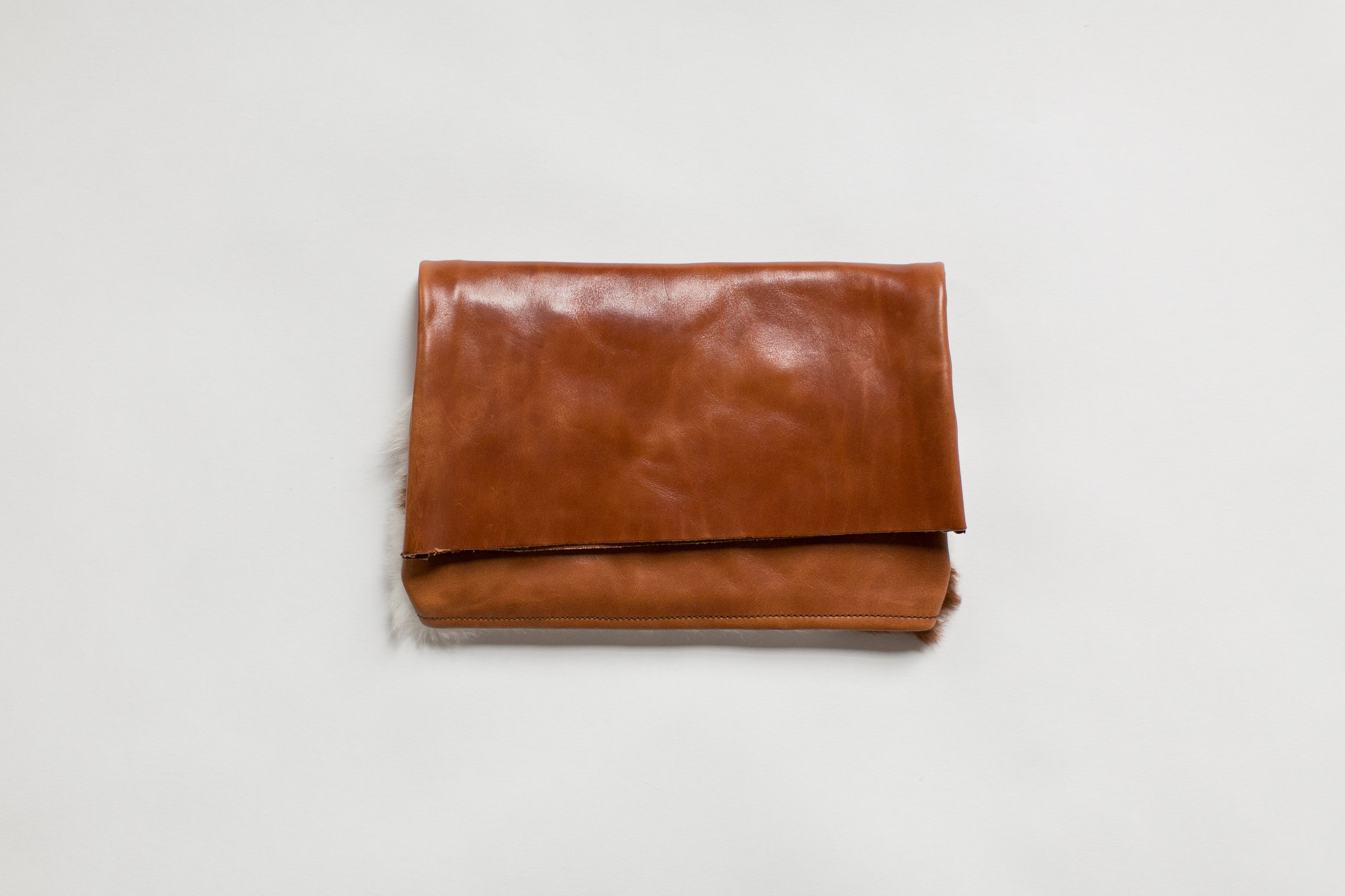 Foldover Clutch Bag | Cowhide and Leather